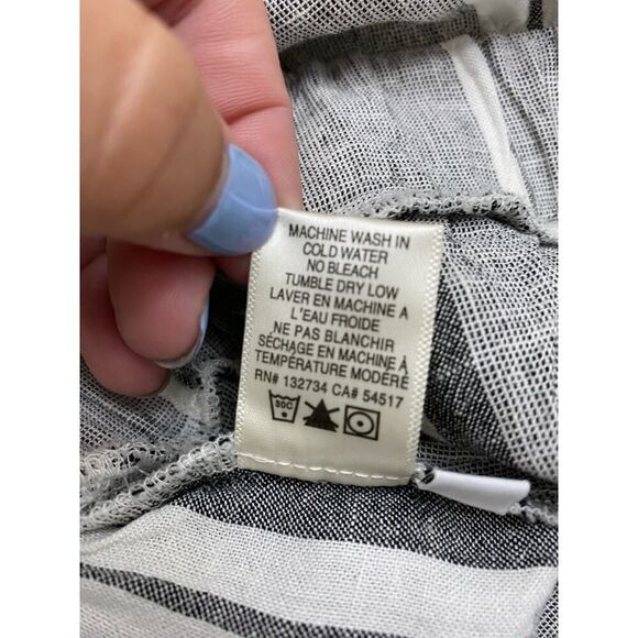 Clothe & Stone by Anthropologie Linen Striped Jumpsuit Open Back Gray Size M - Picture 13 of 13